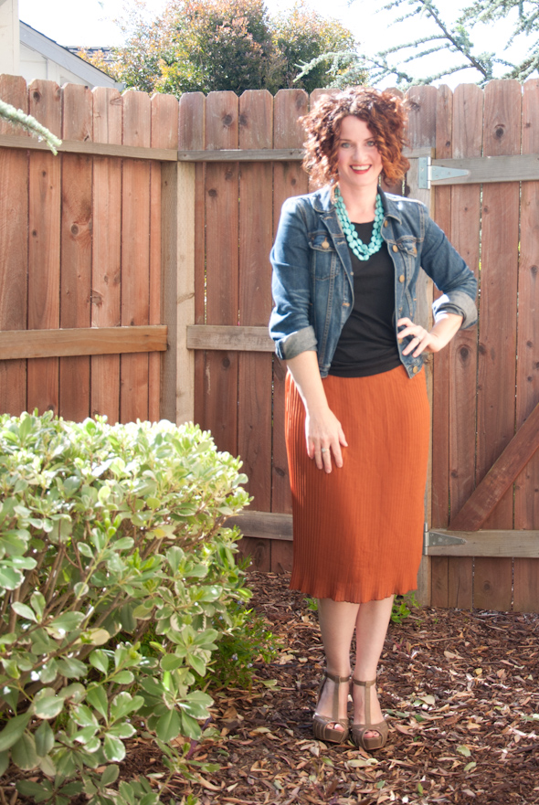 what I'm wearing {mixing rust and turquoise}