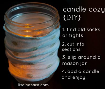 candle cozy DIY