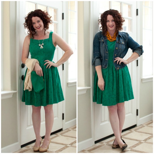 pretty green dress {two ways}