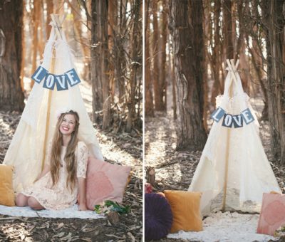 Easy tutorial for Valentines collection photoshoot {lace teepee DIY}