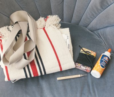 How to make a bag diy { turn a rug into...}